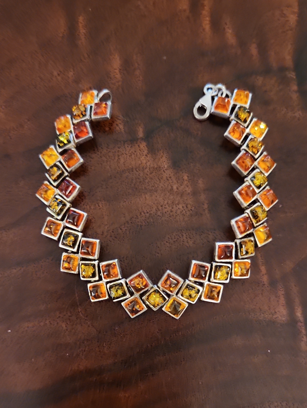 Baltic Amber And Silver Bracelet